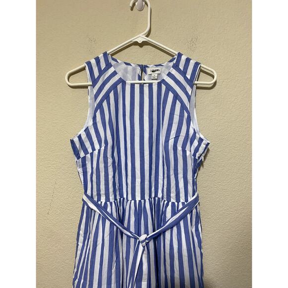 J.Crew Dress Size 2 Striped Midi Cotton Pockets Preppy Work Factory Outlet NWT - Picture 3 of 10
